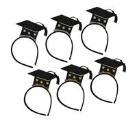 TOPBATHY 6pcs Graduation Mini Doctor Hat Headbands with Glitter, Creative and Stylish Hair Accessories for Graduation Party, Each Pack Includes 3 Gold and 3 Silver Hair Hoops