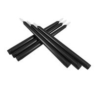 TOPBATHY 6pcs Halloween Candle Lamp LED Flameless Black Plastic