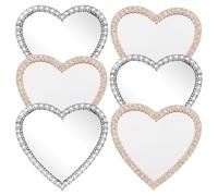 TOPBATHY 6pcs Heart Shape Mirror Phone Charms for Cellphone Case, Metal and Glass Material, Resistant to Everyday Wear, Portable Makeup Mirror Accessory for DIY and Phone Decorations