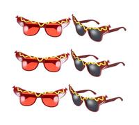 TOPBATHY 6pcs Hot Dog Sunglasses Party Favor Glasses with Transparent Lenses Fit for Adults and Reusable Makeup Glasses for Birthday Festival Cosplay and Summer Luau Decorations