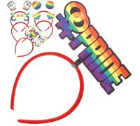 TOPBATHY 6pcs Lgbt Rainbow Headbands for Pride Month Colorful Lightweight Headdress Accessories for Women and Men Decorative Party Props for Celebration and Photo Memories