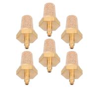 TOPBATHY 6Pcs M5 Copper Fog Machine Filter Nozzles with Brass Pneumatic Exhaust Mufflers for Oil Tubes - Air Compressor Intake Silencers for Stage Smoke Generators and Party Fog Machines