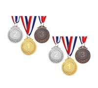 TOPBATHY 6pcs Metal Sports Medals, Zinc Alloy Competition Keepsakes | Gold Finish Award Pieces, Practical Keepsake Choice, Suitable for Winners and Sport Gifts
