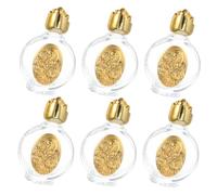 TOPBATHY 6pcs Mini Catholic Holy Water Bottles with Rose Topper Leakproof Glass Jars Portable Refillable for Christian Baptism Ceremonies and Spiritual Use