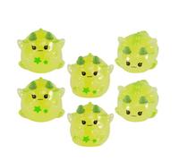 TOPBATHY 6pcs Mini Glow in Dark Dragon Figurines Resin Set for Garden Decor