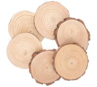 TOPBATHY 6Pcs Natural Unfinished Pine Wood Slices 14-15Cm Round Discs 1.5Cm Thick for DIY Crafts Painting Coasters Home Decor Wooden Circles Set
