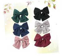 TOPBATHY 6Pcs Oversized Bowknot Hair Clips for Women Adorable Hair Barrettes with Spring Clamp Multi-color Bobby Pins for Ponytail and Party Accessories