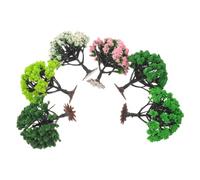 TOPBATHY 6pcs Plastic Miniature Trees for Model Scenery Supplies, Realistic Detailing and Stable Design, Green Diorama Landscape Accessories, for Sand Table Layout and Railway Architecture