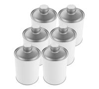 TOPBATHY 6pcs round Tinplate Cans 500ml 17oz with Airtight Lids, Rust Resistant Multipurpose Metal Containers for DIY Projects and Chemical Packaging, White Torch Shaped Storage Bottles
