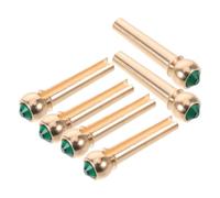 TOPBATHY 6pcs Solid Brass String Pegs with Crystal Inlays Acoustic Guitar Bridge Pins High Wear Resistance Enhance Resonance Metal Replacement Parts for Sessions and Gigs