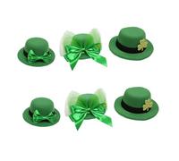TOPBATHY 6pcs St Patrick’s Day Hairpins Set with Green Shamrock, Leprechaun Hat, and Bowknot Clips for Women, Festive Hair Accessories for Saint Patrick’s Day Party and Irish Celebration