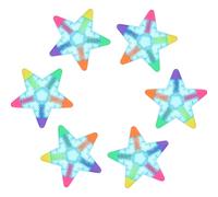 TOPBATHY 6pcs Star Highlighter Pens Set with Fluorescent Colours and Portable Pp Material, Creative Five Point Star Shape Highlighters for Scrapbooking and Drawing, Office Desk Accessory