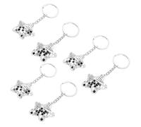 TOPBATHY 6pcs Star-shaped Mosaic Glass Disco Ball Keychain Reflective Mirror Pendant Stylish Party Favor Accessories for Birthday Safety Reflector Charm