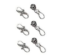 TOPBATHY 6pcs Sterling Silver Connecting Lobster Clasp for DIY Bracelet Necklace Making Double Heads Fittings with Unique Filigree Design Easy to Install Jewelry Accessories for Handmade