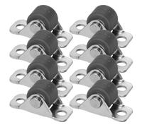 TOPBATHY 8pcs Low Profile Furniture Caster Wheels with Rigid Fixed Design, Rubber and Metal Material for Smooth Rolling and Floor Protection, for Bookcases and Cabinets in Home Office