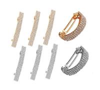 TOPBATHY 8pcs Rhinestone Hair Barrette with Gold Silver Ponytail Holders Elegant Sparkly Hair Clips for Women for Weddings Parties Daily Use