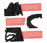 TOPBATHY 8pcs Satin Hair Bands Elastic Ponytail Holders for Women French Style Silk-like Scrunchies with Large and Small Black Hair Rings Soft for Ponytails and Buns