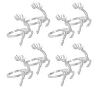 TOPBATHY 8pcs Silver Plated Deer Napkin Rings for Christmas Wedding Parties and Dining Table Decoration