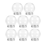 TOPBATHY 8Pcs Snow Globe Kit Clear Plastic Water Globe with Screw Off Cap Fillable Ornaments for DIY Christmas Crafts Home Decoration, 2.75X2.36 Inch