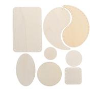 TOPBATHY 8Pcs Wooden Oval Pendants DIY Craft Materials Natural Wood Pieces for Home Decoration and Creative Art Projects