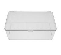 TOPBATHY Acrylic Badge Organizer Box 10.71 Inch with Lid Pin Badge Display Case for Home Bathroom Vanity Brooch Storage