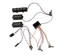 TOPBATHY Active Bass Guitar Preamp Equalizer Eq with Tone Control Wiring Harness and Pickup Set for Electric Guitar and Piezo Instruments