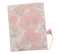 TOPBATHY Adjustable Cloth Fabric Book Cover Sleeve for Books and Novels Handmade Satin Dandelion Pattern in Rose Pink