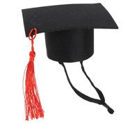 TOPBATHY Adjustable Lightweight Felt Graduation Cap Hat for Small Pets Such as Hedgehogs and Mice, for Party Dress, Black Decorative Head Accessory