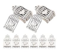 TOPBATHY Alloy Birdcage Charm Pendants, 40Pcs Silver Vintage DIY Jewelry | Bird Cage Theme Charms, Hanging Accessories for Necklaces, Earring Embellishments, National Doctor's Day