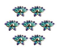 TOPBATHY Alloy Lotus Pendant Charms Delicate Ethnic Style Blue 10pcs Fine Workmanship for DIY Jewelry Making for Dangle Bracelet Accessories