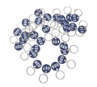 TOPBATHY Aluminum Metal Number Tags Set 1-30 Blue Numbered Chips for Luggage Suitcase Key Rings Id Labels Office Use