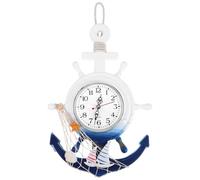TOPBATHY Anchor Wall Decor Clock, Nautical Hanging Decoration for Coastal Bathroom, Beach House, Garden Bar, Boat Room and Mediterranean Style Home Decor