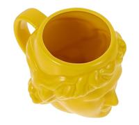 TOPBATHY Ancient Greek David Sculpture Coffee Mug, Ceramic Nordic Style Beverage Cup, Yellow Roman Head Portrait for Household and Office Use