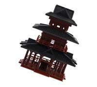 TOPBATHY Ancient Style Japanese Pavilion Fish Tank Decor Compact Aquarium Landscape with Integrated Ecosystem for Home and Office Use