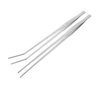 TOPBATHY Aquarium Tweezers No Adverse Effects on Water Quality 2pcs Stainless Steel with Straight and Curved Tips for Reptile Feeding and Terrarium Use for Pet Care