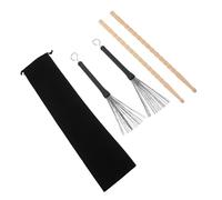 TOPBATHY Bamboo Wire Brushes Classic Drum Sticks Accessories Set Storage Bag for Jazz Folk Acoustic Drums