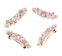 TOPBATHY Barrette Pearl with Matte Resin Pearls Resin and Alloy Material 4pcs Elegant Bowknot Hair Clip for Stably Holding for Women Half-tied Hairstyles at Formal Events or Casual