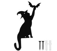 TOPBATHY Black Cat Halloween Decorations Acrylic Door Topper with Bat Shape Lightweight and Sturdy Material for Door Frames and Window Frames Unique Design Eye-catching Halloween Indoor