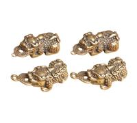 TOPBATHY Brass Mythical Beast Keychain Set 4pcs Couple Feng Shui Charms Left Right Facing Ornaments Lucky Key Ring Decorations for Car Keys and DIY Craft Accessories