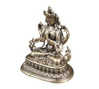 TOPBATHY Brass Quan Yin Statue Buddhist Avalokiteshvara Kuanyin Buddhism Statue Feng Shui Collectible Figurine for Home Office Table Decor