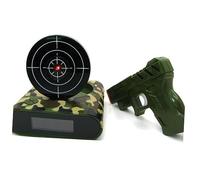 TOPBATHY Camouflage LCD Digital Alarm Clock Infrared Shooting Target Silent Desk Clock Large Numerals Dual Modes Customisable Alarm Tone Hard Plastic Shell
