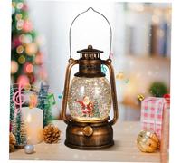 TOPBATHY Christmas Musical Snow Globe Lantern with Swirling Glitter and Santa Claus Ornament Lighted Christmas Decor for Home USB and Battery Operated Vintage Holiday Music Box