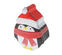 TOPBATHY Christmas Penguin Shaped Metal Tin Box Large Capacity Candy Container Sturdy Iron Construction Secure Seal Festive Treat Storage for Holiday Party Favors