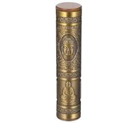 TOPBATHY Cigarette Tube Portable Airtight Zinc Alloy Storage Case with Embossed Buddha Design for Outdoor Travel and Car Use