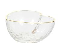 TOPBATHY Clear Heart Shaped Crystal Glass Bowl with Gold Rim Heat Resistant Decorative Serving Dish for Holidays Weddings and Valentines Day Centerpiece for Salads Candy and Appetizers