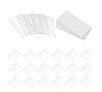 TOPBATHY Clip-on Wire Rack Label Holders 60x42mm with White Paper Inserts, 100pcs Plastic Price Tag Signs for Retail Shelves, Supermarket Storage Bin Display
