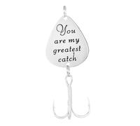 TOPBATHY Creative Stainless Steel Hook Guitar Pick Lure with You Are My Greatest Catch Pattern Strong Metal Fishing Bait for Outdoor Anglers Tackle Accessory for Various Fish Species