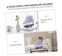 TOPBATHY Creative Wooden Sailboat Model for Home Desk Decoration Handmade Ship with Cloth Sails Photo Prop and Gift for Holidays Birthday Office Display