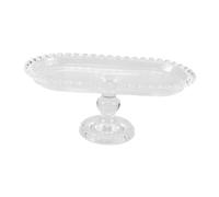 TOPBATHY Crystal Glass Cake Stand, 9.8 Inch Transparent Fruit Holder and Snack Platter for Afternoon Tea Home Parties Weddings and Holiday Gatherings