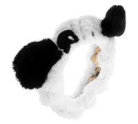 TOPBATHY Cute Black Steering Wheel Cover Soft and Comfortable Elastic Band Design Faux Fur Bear Ear Shape Cartoon Plush Material Anti-slip Material Winter Drives Car Accessory